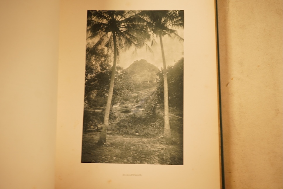 Cave, Henry W. - The Ruined Cities of Ceylon. 1st edition, 47 photo. plates (with captioned guards); rebound morocco backed cloth, gilt ruled and decorated panelled spine, original gilt pictorial label on upper cover, ge